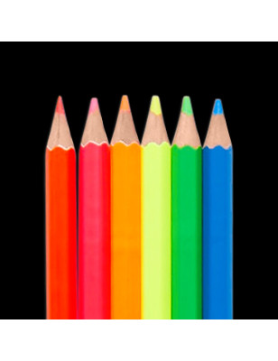 128-167 Jumbo Brights Neon Colored Pencils - Set of 6